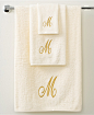 Avanti Bath Towels, Initial Script Ivory and Gold Collection - Shop all Bath - Bed & Bath - Macy's Bridal and Wedding Registry