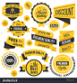 黄色的徽章、丝带和标签集。矢量插图。孤立在白色背景上。-符号/标志,抽象-海洛创意(HelloRF)-Shutterstock中国独家合作伙伴-正版素材在线交易平台-站酷旗下品牌