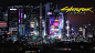 General 3840x2160 cyberpunk video game art city night city lights neon bridge