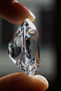 Side view of the Archduke Joseph Diamond, 76 cts.  This cushion-cut diamond once set the world record at auction for a colorless diamond.: 