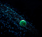 General 2160x1920 tennis balls water drops spiral depth of field dark background