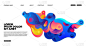 现代彩色登陆页摘要流体力学背景模板.多彩的网站背景中的波浪液体形状