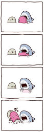 四格漫画：蠢萌鲨鱼和呆萌海豹的日常！