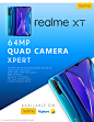 Realme XT Promo Banner Sample : Realme XT promo banner design sample. all the logos and images are copyrighted by their respective owners. Work by Sunee ku