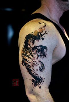 515TATTOO采集到北京纹身店515刺青 老虎纹身刺青图案分享下载