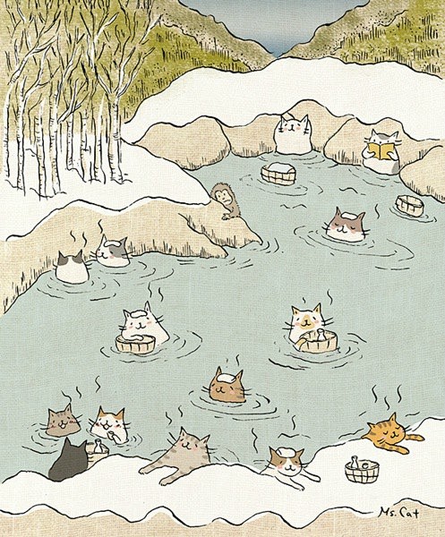 台湾插画师猫小姐的浮世绘风格猫咪插画