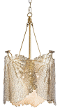 22-1187 Sea Fan Chandelier in Shiny Brass.   Amazing Sea Fan chandelier, letting the light pass through, 13” x13” x 26” 3 B candelabra bulbs needed – 6’ chain #HPmkt Regina Andrew Design IH 006- InterHall IHFC