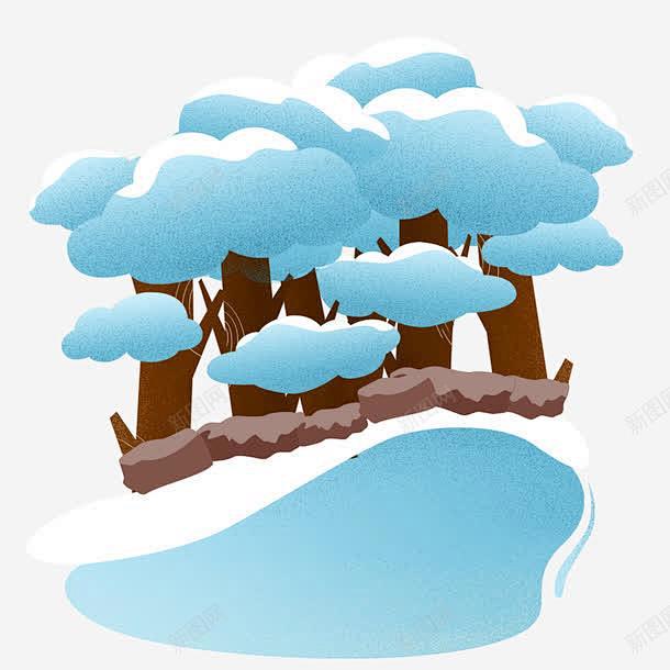 冬季树木雪景 雪景 元素 免抠png 设...