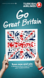 Turkish Airlines: QR Flags, Great Britain