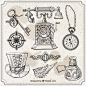 Sketches elements in steampunk style Premium Vector