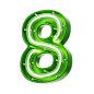 Number 8 Shape Neon Text  3D Icon
