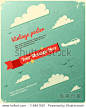 retro poster design with clouds....