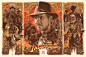 INDIANA JONES TRILOGY : Officially licensed screen print inspired by Steven Spielberg’s ‘Indiana Jones’ trilogy. 8 colors Regular and 6 colors Variant versions made for Bottleneck Gallery in partnership with Acme Archives Limited and Dark Ink Art under li