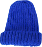 蓝色翻褶粗针织帽（多色）-最搭配