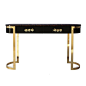 TL FURNITURE | Designer console table in macassar ebony & brass: