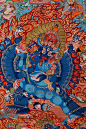 彩绘大威德金刚 西藏手绘唐卡 藏传佛教 观想供奉 手工制-淘宝网