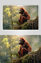 AI数字艺术萌趣猩猩动物摄影图片-众图网