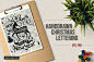 手绘旋涡效果线条文字装饰素材包Artistic Christmas Cards 设计模板 