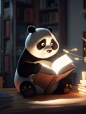 MJ创作-看书的熊猫