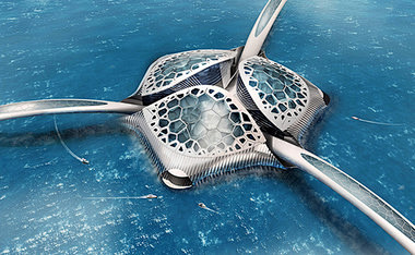 仿浮水植物水上建筑形态设计