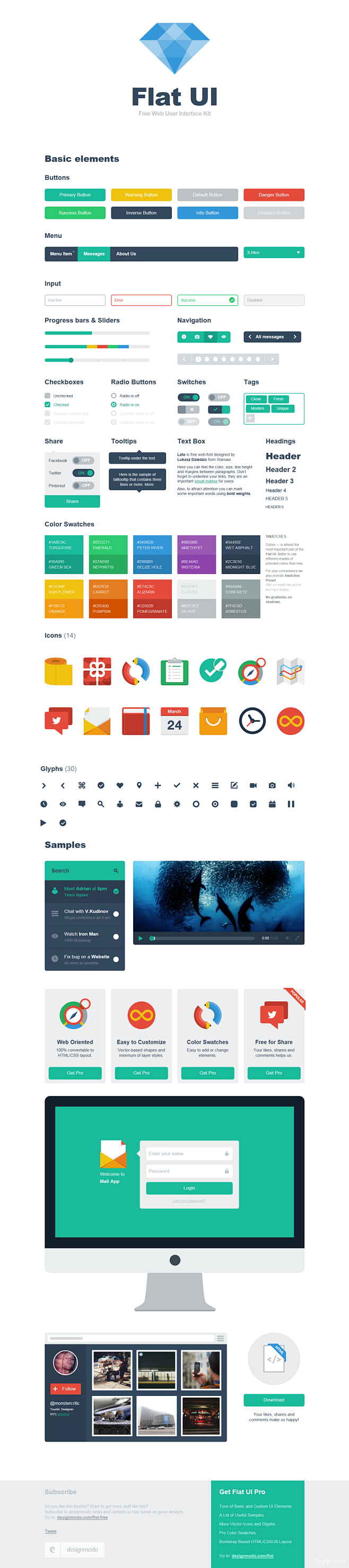 Flat UI Kit - HTMLPS...