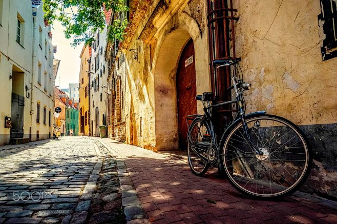 street of old city b...