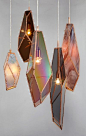 O M G!!! These are so awesome! Light fixtures like agate slices or iridescent glass, shaped like crystal formations!: 