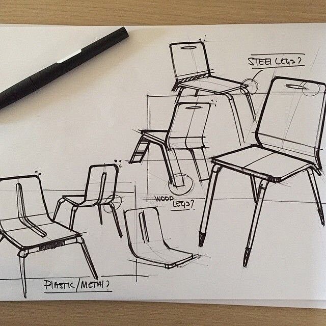 椅子家具线稿草图手绘#家具设计##工业设...