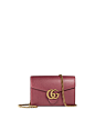 Interlocking GG Marmont Leather Wallet-on-Chain, Rose