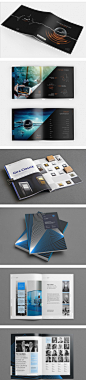 企业产品画册设计欣赏 时尚黑色视觉效果创意企业画册封面设计 优秀蓝白色配色画册作品