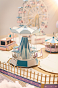 Fantastical Fairground : Makerie Studio and Director André Gidoin have teamed up again to create a surreal world of paper wonder, this time high in an imaginary sky. The Fantastical Fairground is a fully functional set, created from a combination of paper