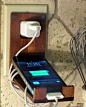 Wood iPhone Wall Socket Charger Holder by iRecline on Etsy, $39.00