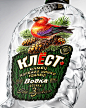 Vodka "КЛЁСТ". Label and bottle design.