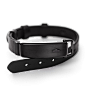 Q Reveler Black Leather Activity Tracker