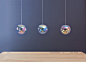 The Iris pendant lamp appears like a permanent, iridescent soap bubble. : The Iris pendant light appears like a permanent iridescent soap bubble. It is the result of ambitious craftsmanship and technological innovation. An OLED module provides both the li