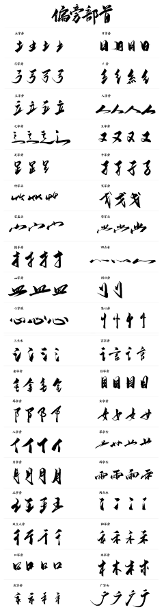 破破1010采集到字体-偏旁