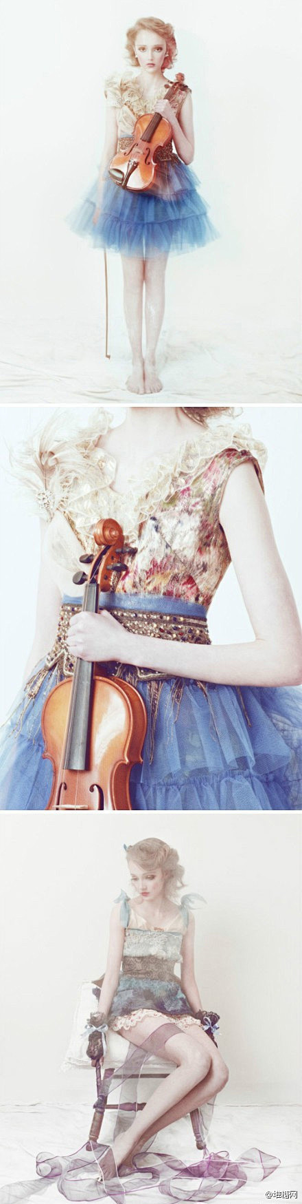 拉小提琴的少女。