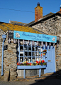 Sweet little tea room, down a very tiny lane in Port Isaac, north Cornwall, England, UK.