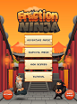 Fraction Ninja - Fgfactory : Students learn to represent fractions between 0 and 1 on a number line by smashing training sticks with shurikens.