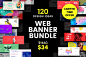 120 in 1 Web Banner Bundle : Improve the look of your social media pages as well as blog or website and attract more clicks on your posts with new Web Banners Bundle!Made with attention to details, the banners follow the latest design trends and are optim
