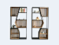 简约现代新中式书架置物架客厅落地禅意玄关隔断实木展示柜装饰架-淘宝网