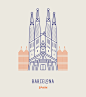 World Landmarks : We created a set of 12 line icons for some of the world's most famous landmarks.