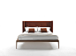 Double bed / contemporary / with upholstered headboard / walnut - ZIGGY by C. Ballabio - Porada