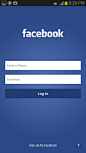 Facebook Android log in screenshot