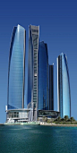 Futuristic Architecture, Etihad Towers, Abu Dhabi by DBI Design