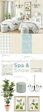 Winter color palette of spa and creams