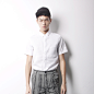 Y-VISON 原创 品牌 男装 夏季 新品 纯白 肌理 短袖衬衫13SSC020A