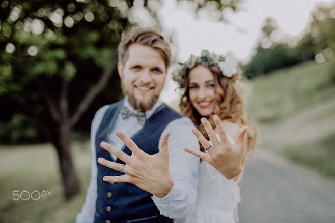 Bride and groom with...