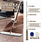 Amazon.com: Hands Free Mop | Easy Squeeze Stainless Steel Microfiber Flat Mop with Wet Absorption Cloth and Dry Dust Pad | Self Cleaning with Vertically Stand Dry and Flat Head Swivel Rotation for Fast Mopping: Kitchen & Dining