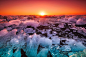冰岛, 海, 海洋, 冰, 冰冷, 数据块, 自然, 户外, 危险, 冬天, 美丽, 几点思考, 日落, 日出
